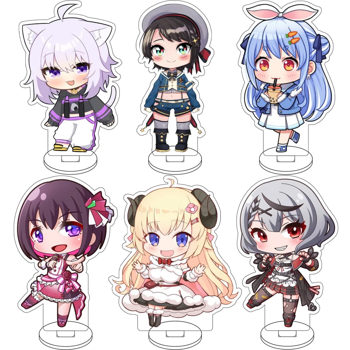 Anime Vtuber Hololive La+ Darknesss Houshou Marine Robocosan Nekomata Okayu Cos 10CM Acrylic Figure Stand Cute Ornaments Gifts