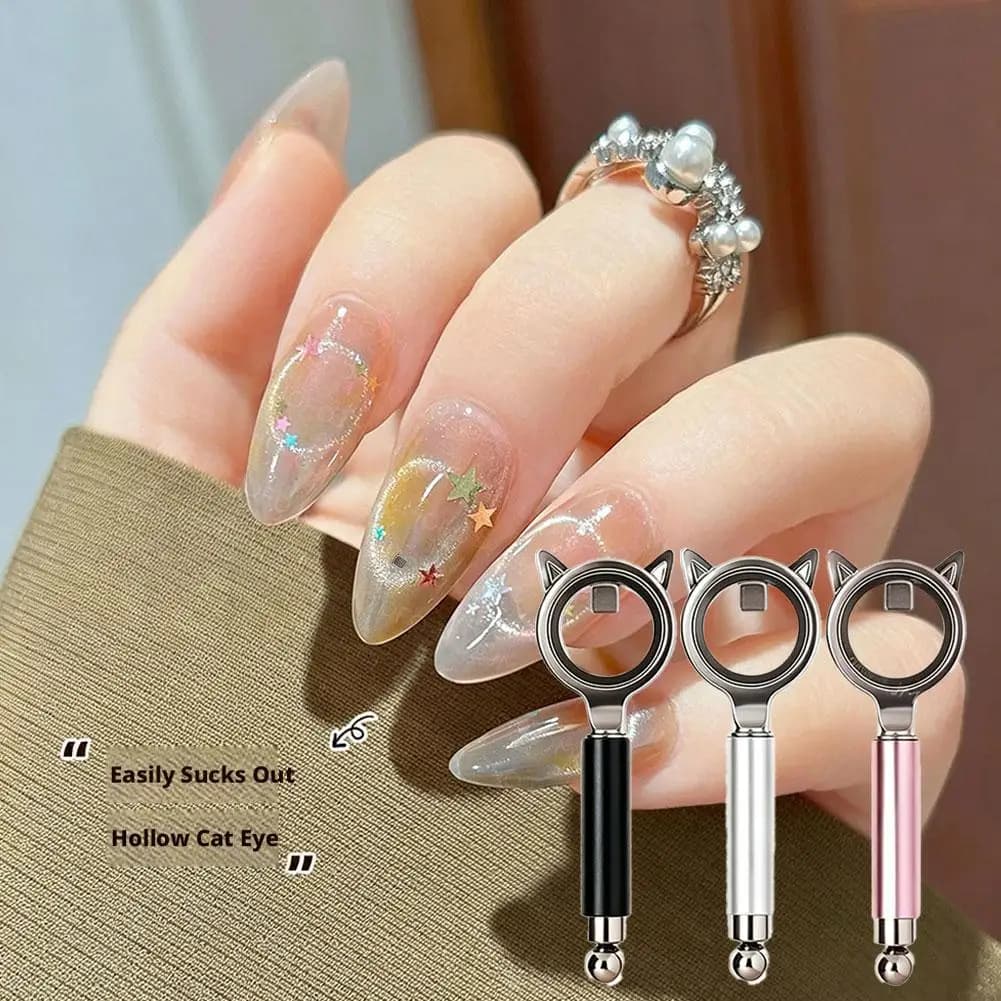 New Circular Cat Eye Nail Art Black Hole Magnet Strong Nail Art Gel Polish Guide Tool DIY Magnetic Nail Helper Manicure Design