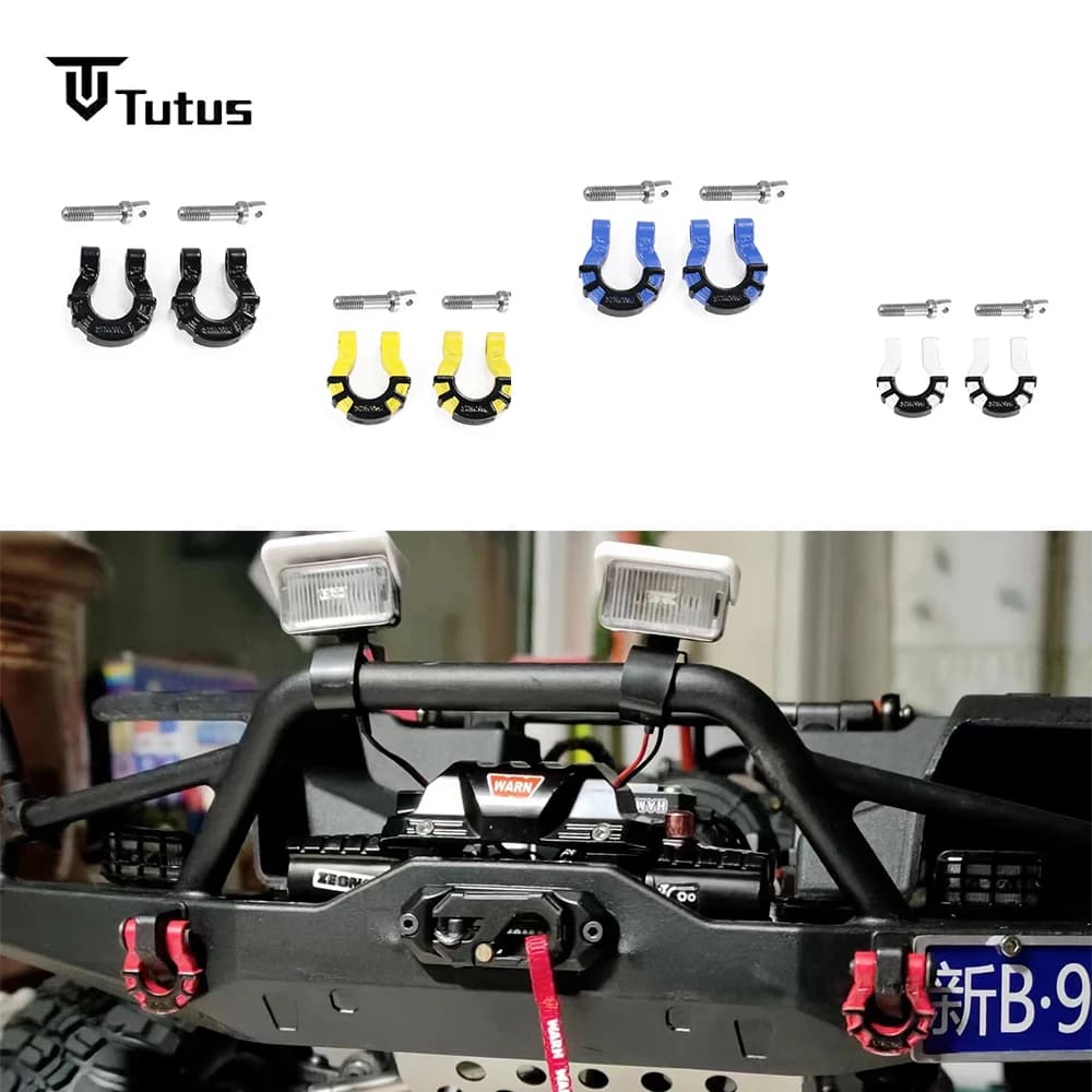 Gancio di traino in metallo per paraurti anteriore e posteriore, adatto per auto RC crawler 1/8 1/10 TRX4 TRX6 Scx10 D90