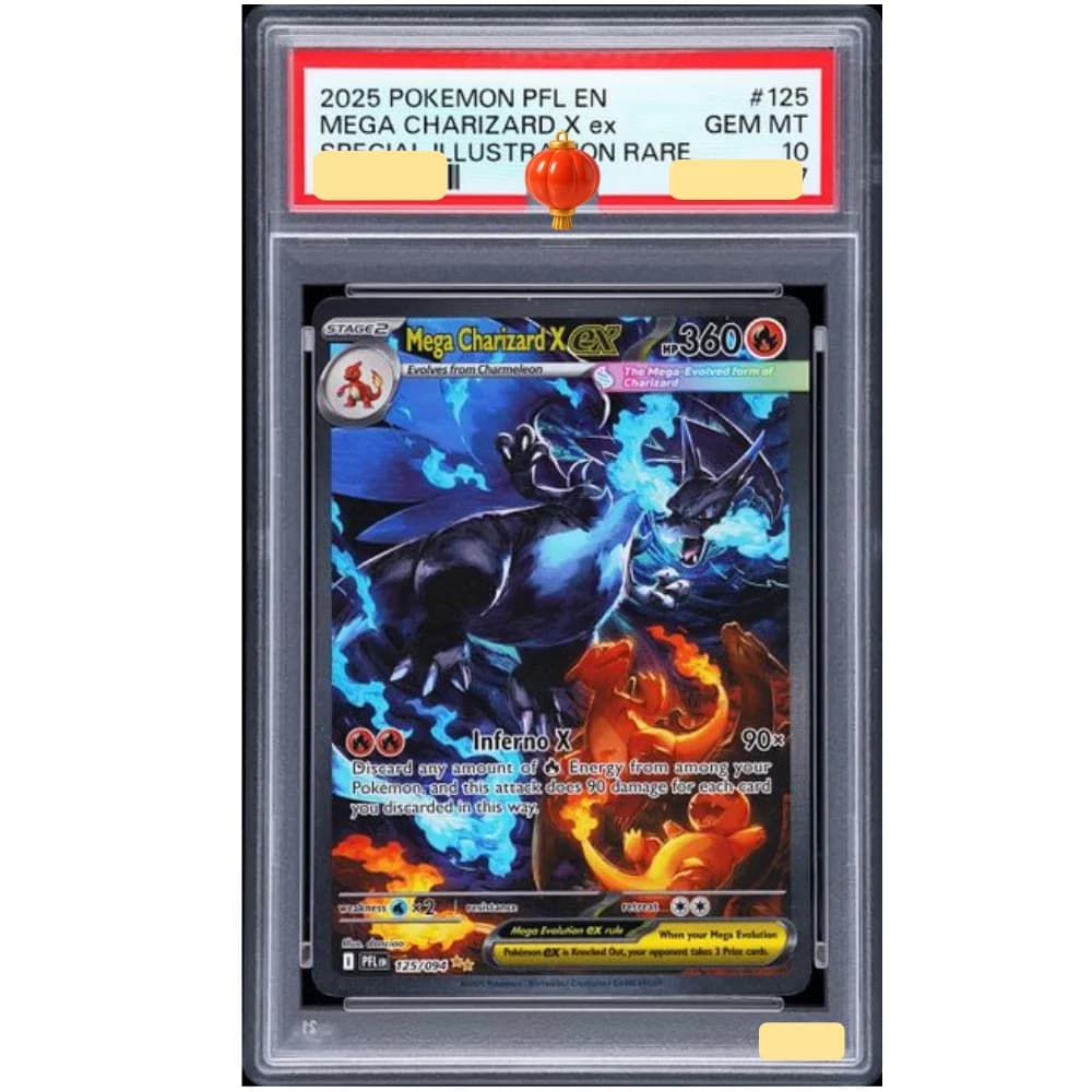 Fai da te POKEMON PFL FLAMES PHANTASMALI inglesi 125/094 MEGA CHARIZARD X EX GEM MT 10 Collezione PTCG Card