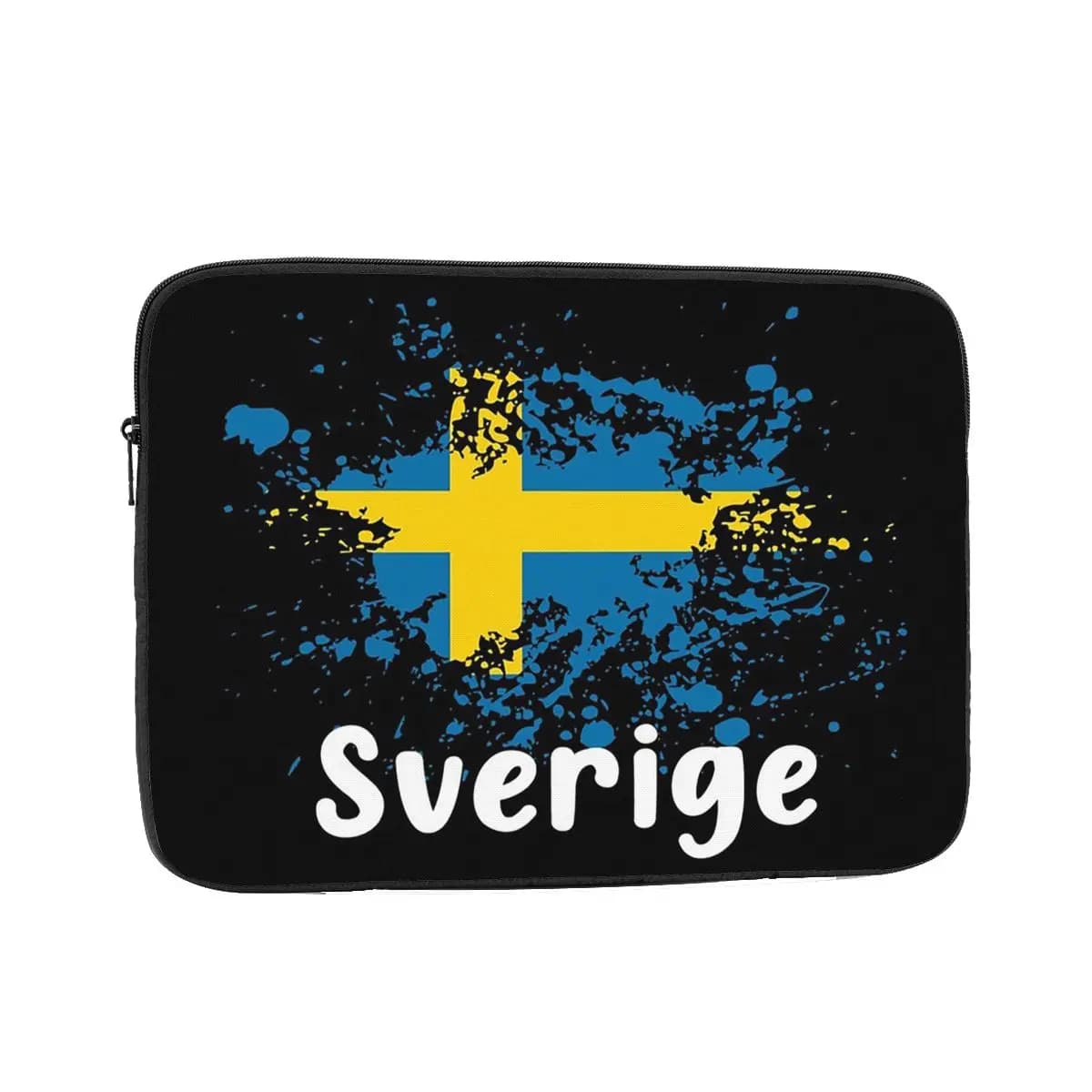 Bandiera svedese Svezia Black Sverige Custodia protettiva per laptop Borsa per notebook da 10 12 13 15 17 pollici Custodia antiurto per tablet
