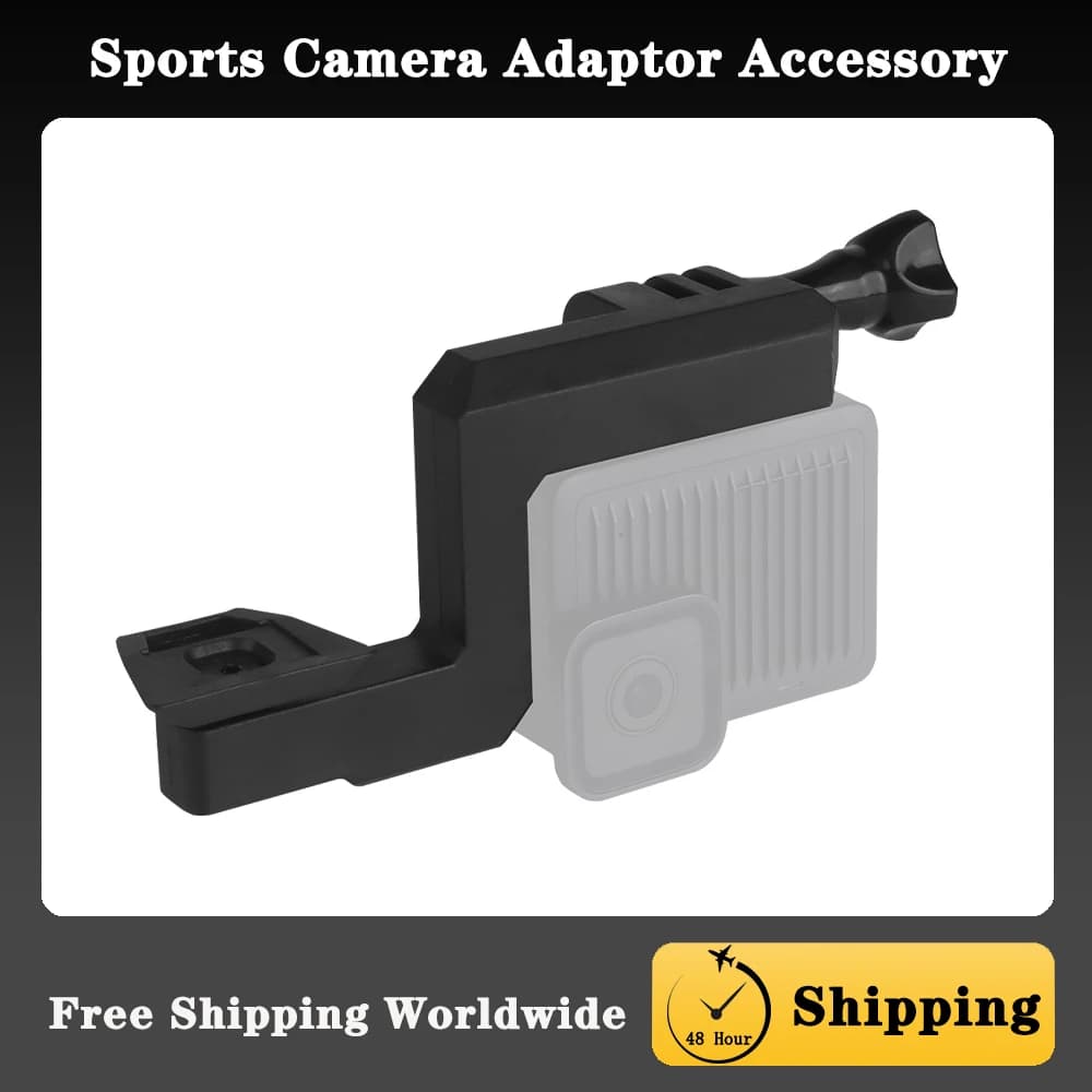 Staffa adattatore per fotocamera sportiva montata su casco tattico, compatibile con DJI, INSTA360, ecc. Videocamere GO PRO/Gioco da guerra di caccia Nero