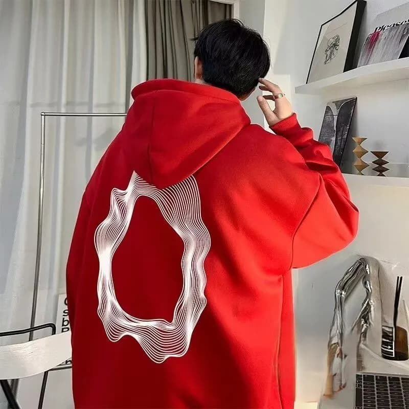 Mens With Hat Hoodies Cotton Savage Bold Personality Unique Individual Style Cool Fashion Trend Streetwear Urban Graffiti Art BF