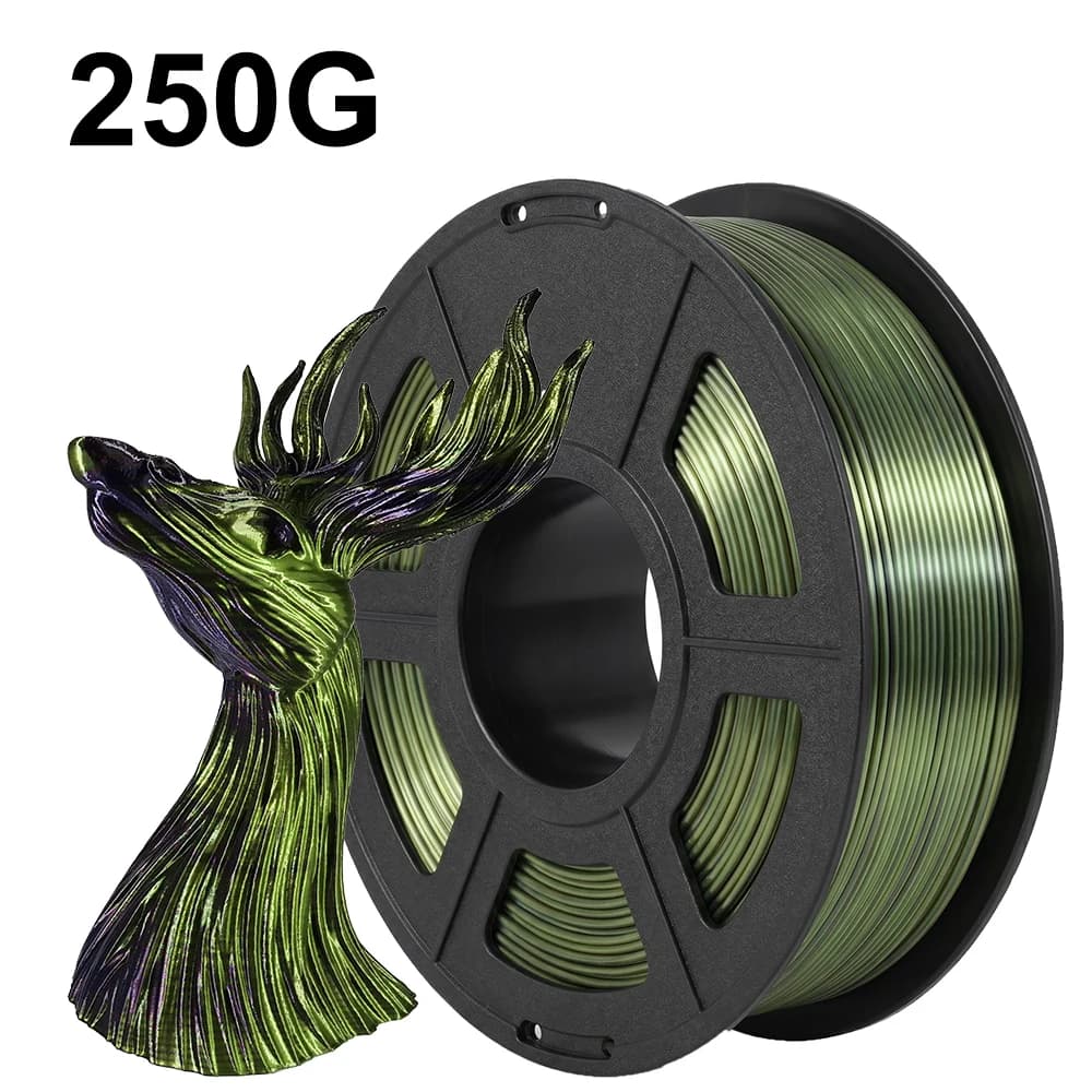 Filamento PLA Silk Bronze Black 250g Bicolore per Stampante 3D 1.75mm, Precisione Dimensionale +/- 0.03mm, Filamento PLA Breen Black Silk per Stampa 3D