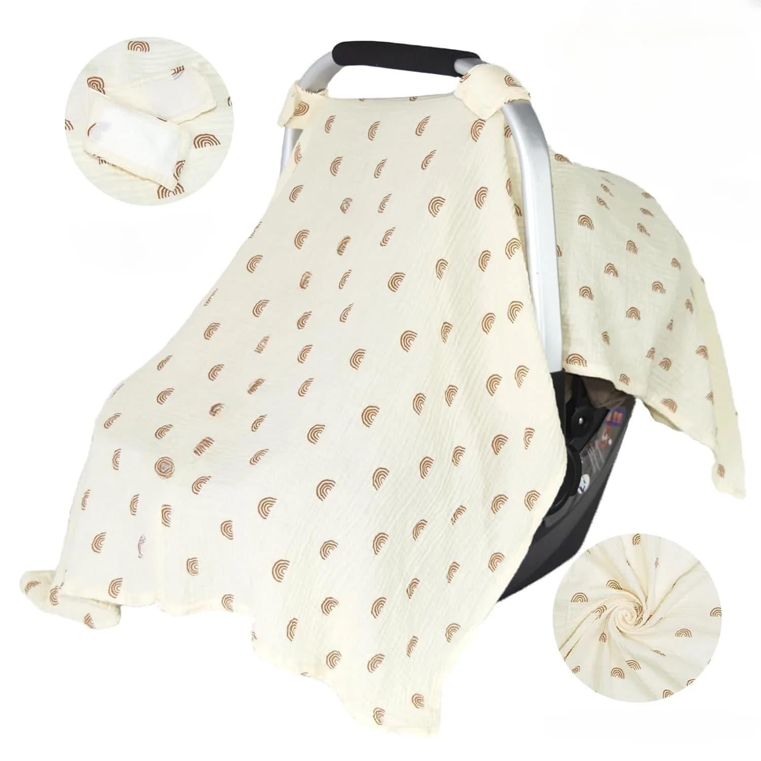 Copri cestino per bambini Coperte per passeggino Copri carrello per bambini morbido in cotone Seggiolino di sicurezza Asciugamano per allattamento Copri parasole Articoli per biancheria da letto per bambini