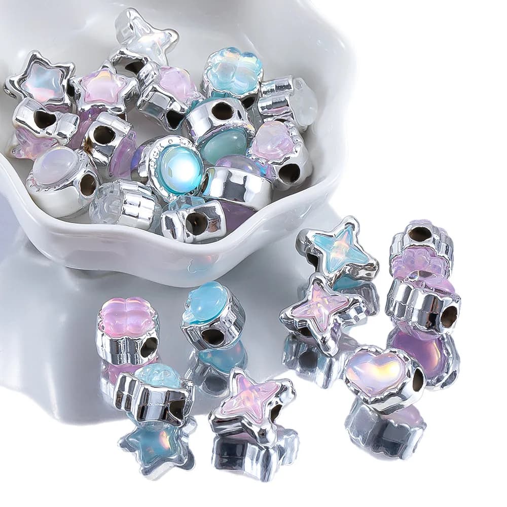 10 pcs Dreamy And Hazy Multiple Shape Abs Environmental Respectful Resin Beads For Make You Earring Necklace Jewelry Accessory Material