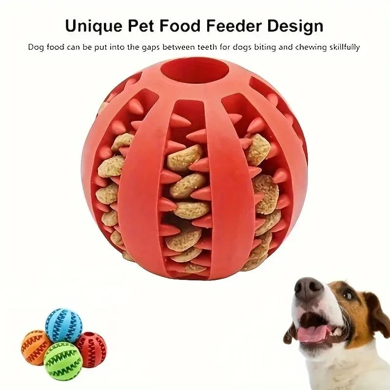 Dog toy ball, non-toxic toy ball for dogs, cat puppies, pet food, cake feeder, chewing teeth cleaning ball