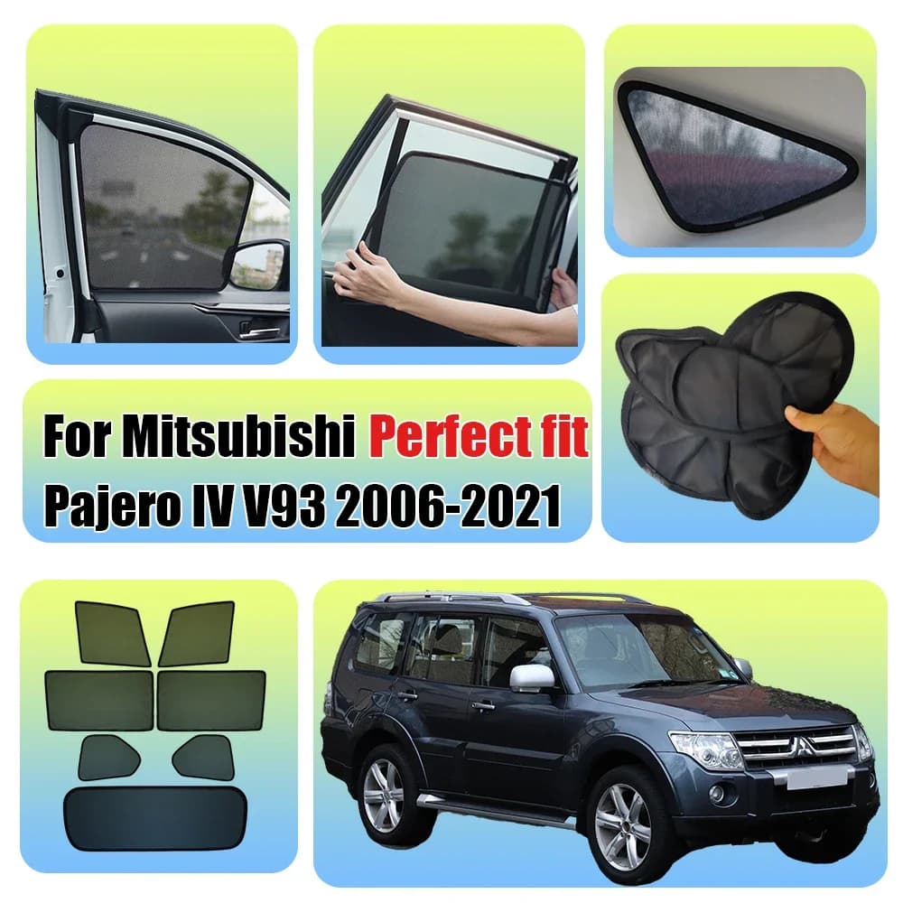 For Mitsubishi Pajero IV V93 2006-2021 Car Front Shield Window SunShade Windshield Rear Side Window Curtain Sun Shade Visor