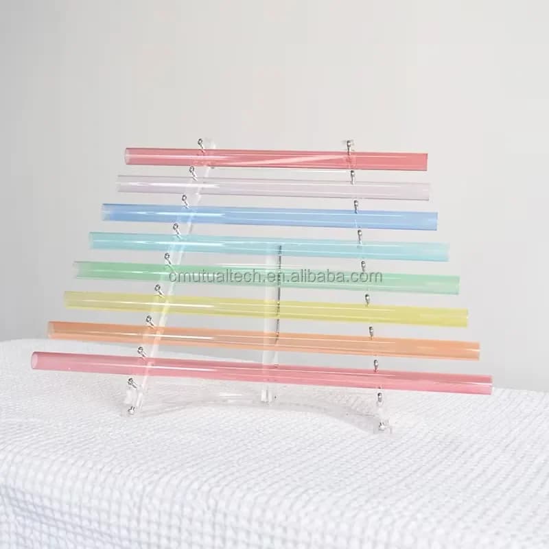 Natural Clear Quartz Crystal Singing Bowl 8 Tube Harp Design Sound Healing Instrument for Chakra Balance Meditation Yoga