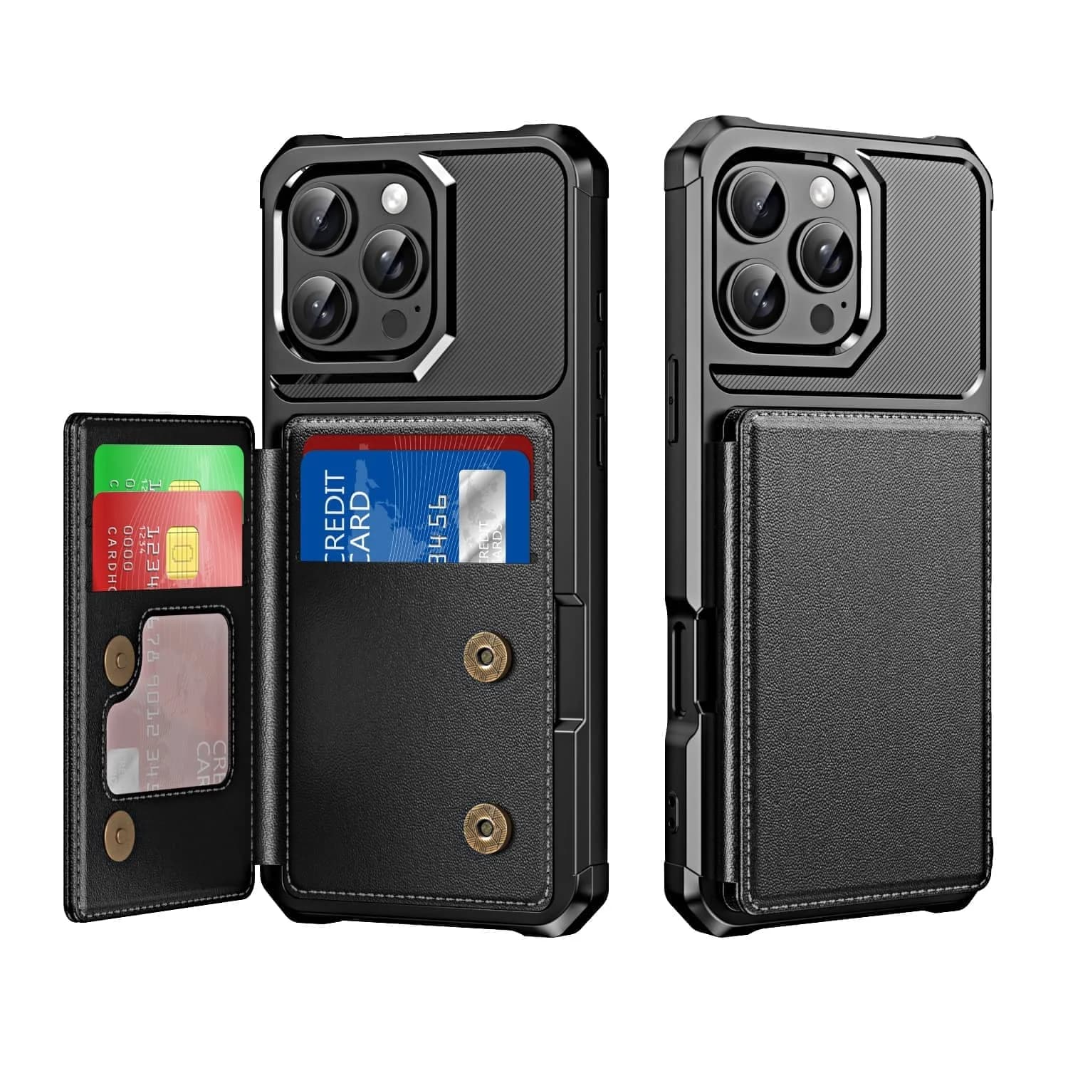Per iPhone 16 15 14 13 12 11 Pro Max XR Custodia a portafoglio con slot per schede, Custodia protettiva per telefono con blocco RFID Folio Flip con supporto