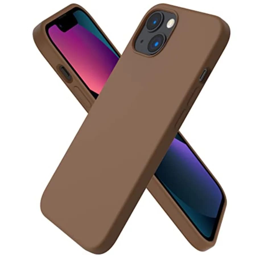 Compatible with iPhone 13 Case 6.1, Slim Liquid Silicone 3 Layers Full Covered Soft Gel Rubber Phone Case Protective Cover 6.1