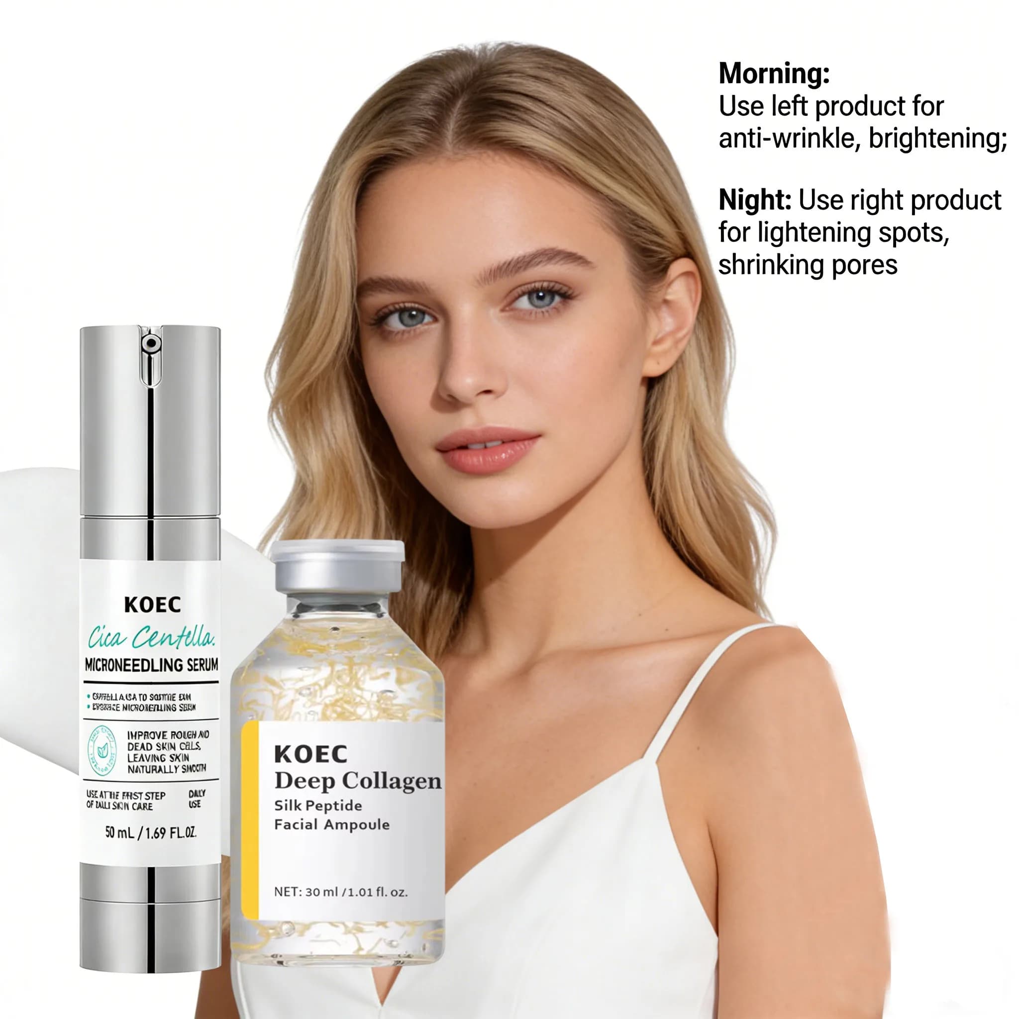 Korean Serum to Collagen with Micro needles, Hydrating, Lenitive, Illuminating, Facial Essence with Dragon Blood and Asian Centella for Skin Repair