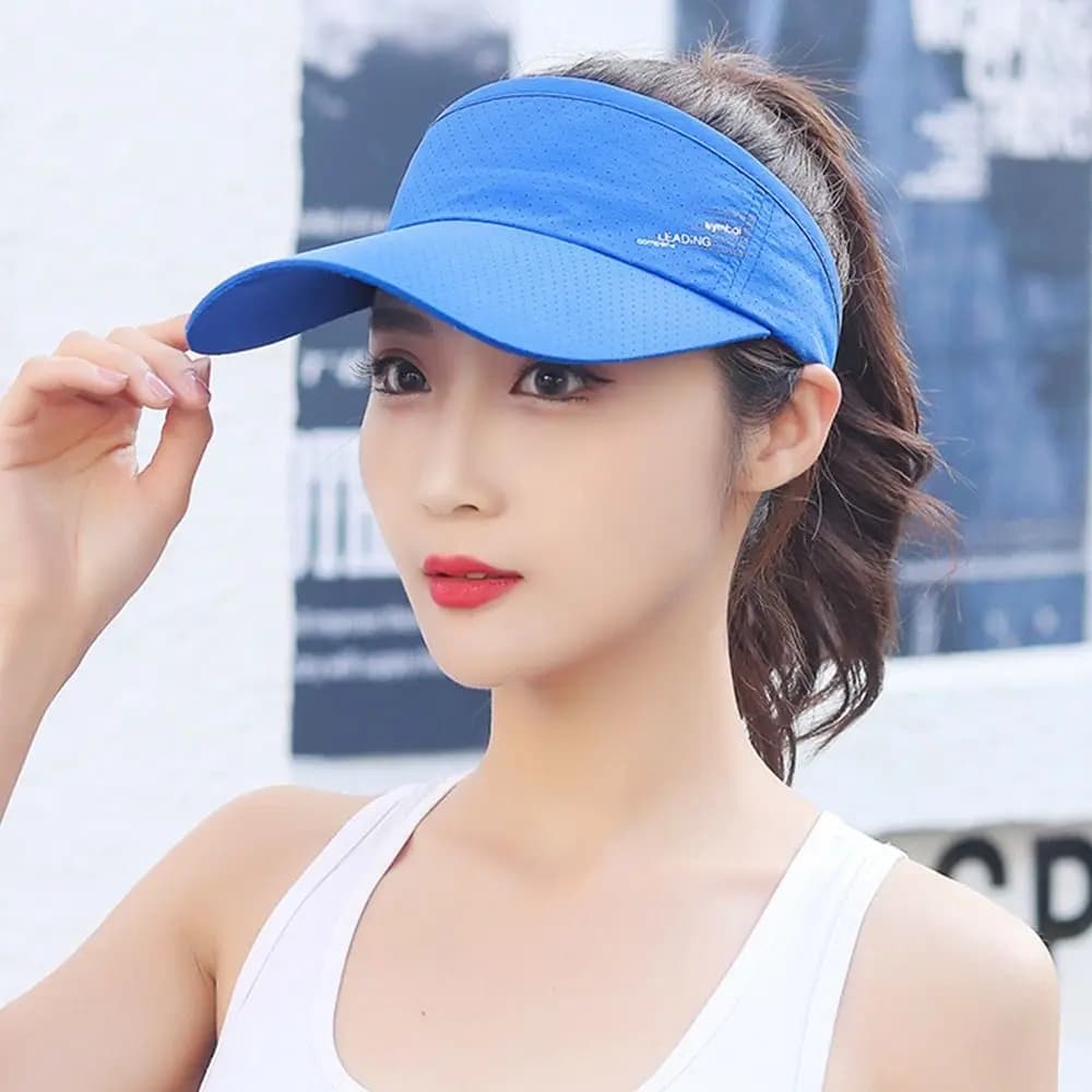 Cappello Estivo Traspirante da Sole, Visiera Sportiva Regolabile, Cappello da Spiaggia Casual ad Asciugatura Rapida, Cappellino Parasole per Tennis Uomo Donna