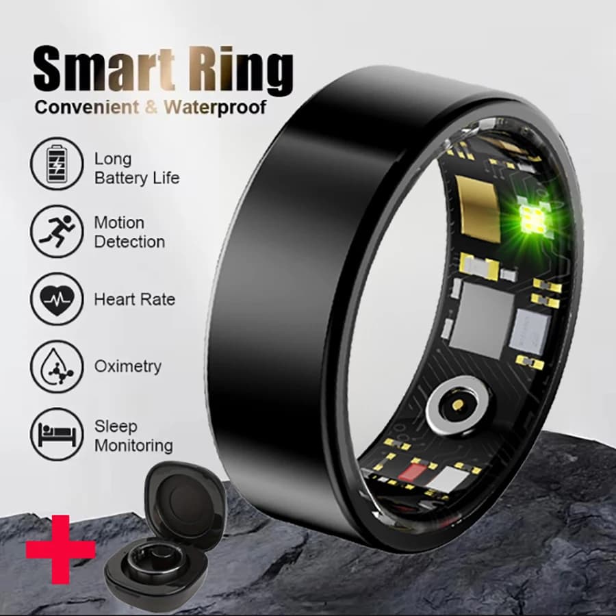New Smart Ring Healthcare Monitor Waterproof Smartring Photo Shooting Exercise Record Ring Bluetooth Birthday Gift Man Woman