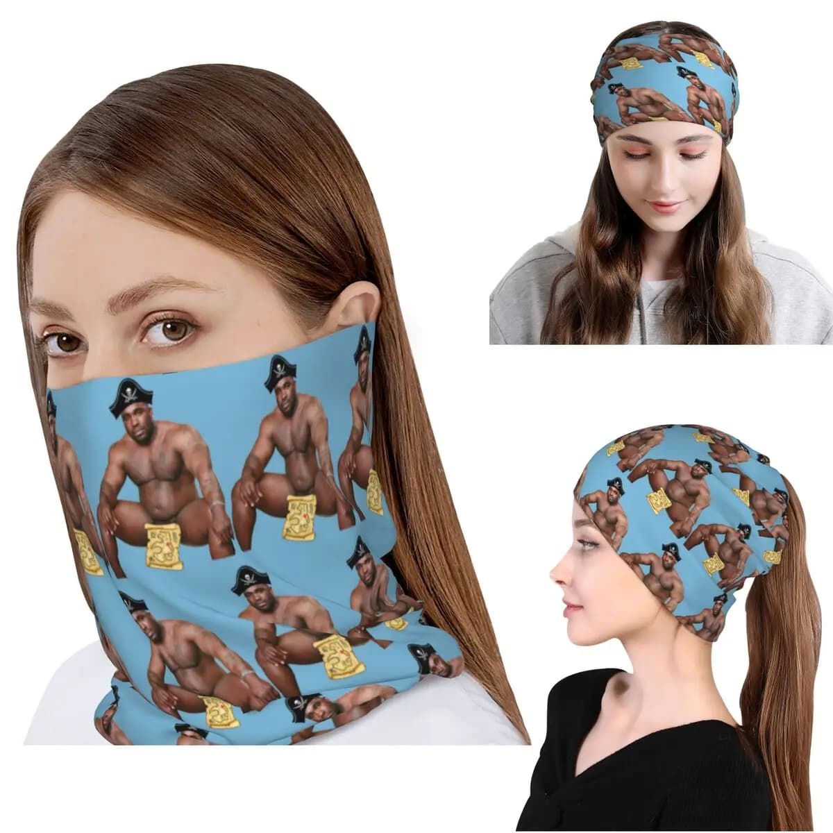 Wood Sitting On Bed Barry Wood Black Guy Meme Bandana Neck Cover Wrap Scarf Warm Cycling Scarf Beanies Hat for Men Women Adult