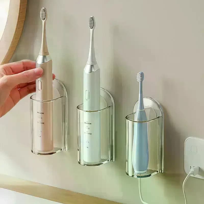 1 Pc Wall-Mounted Electric Toothbrush Holder Hanging Rack Storage Stand for Tooth Care Base Organizer & Bathroom Accessory