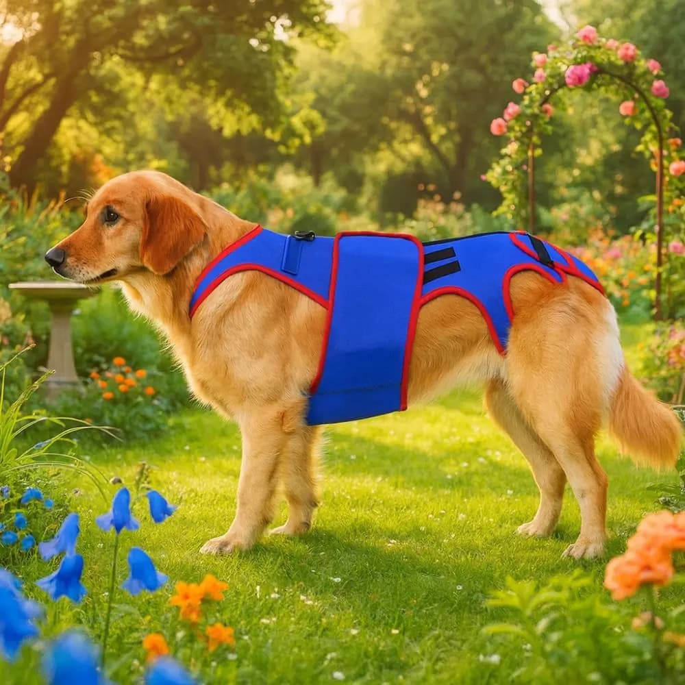 Supporto Lombare Regolabile per Cani, Imbracatura Traspirante e Rinforzata, Comodo Protettore Dorsale, Abbigliamento Lenitivo per Cani