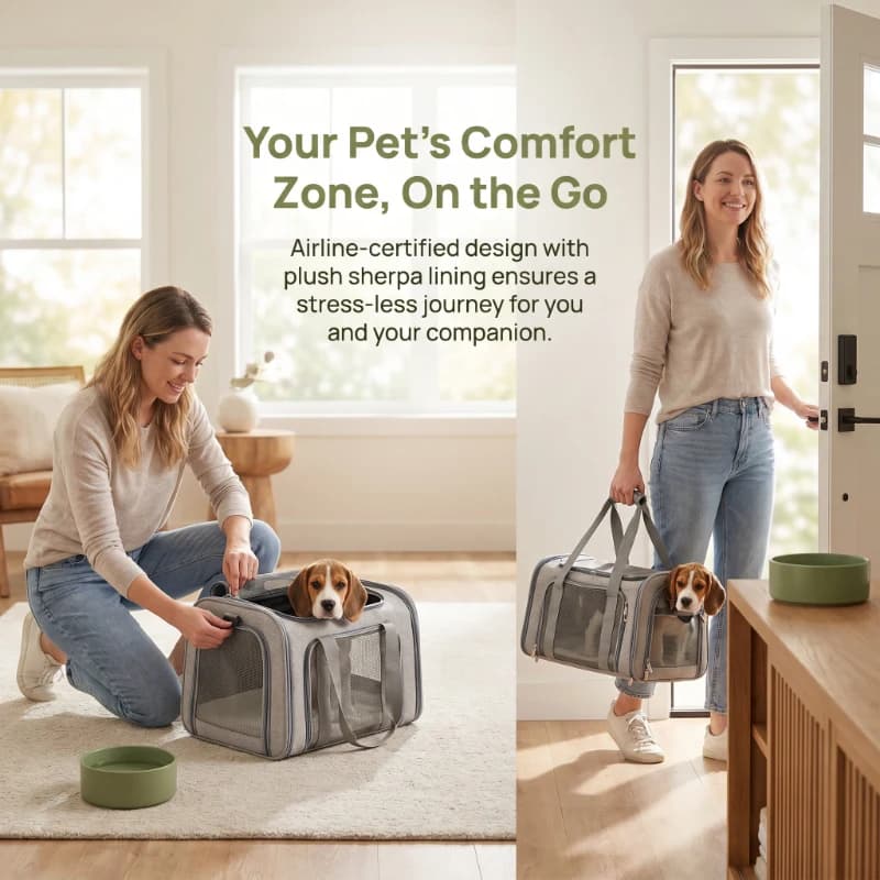 Borsa da Trasporto per Cani e Gatti Approvata dalle Compagnie Aeree Zaino Morbido Portatile Borsa a Mano per Animali Domestici in Viaggio