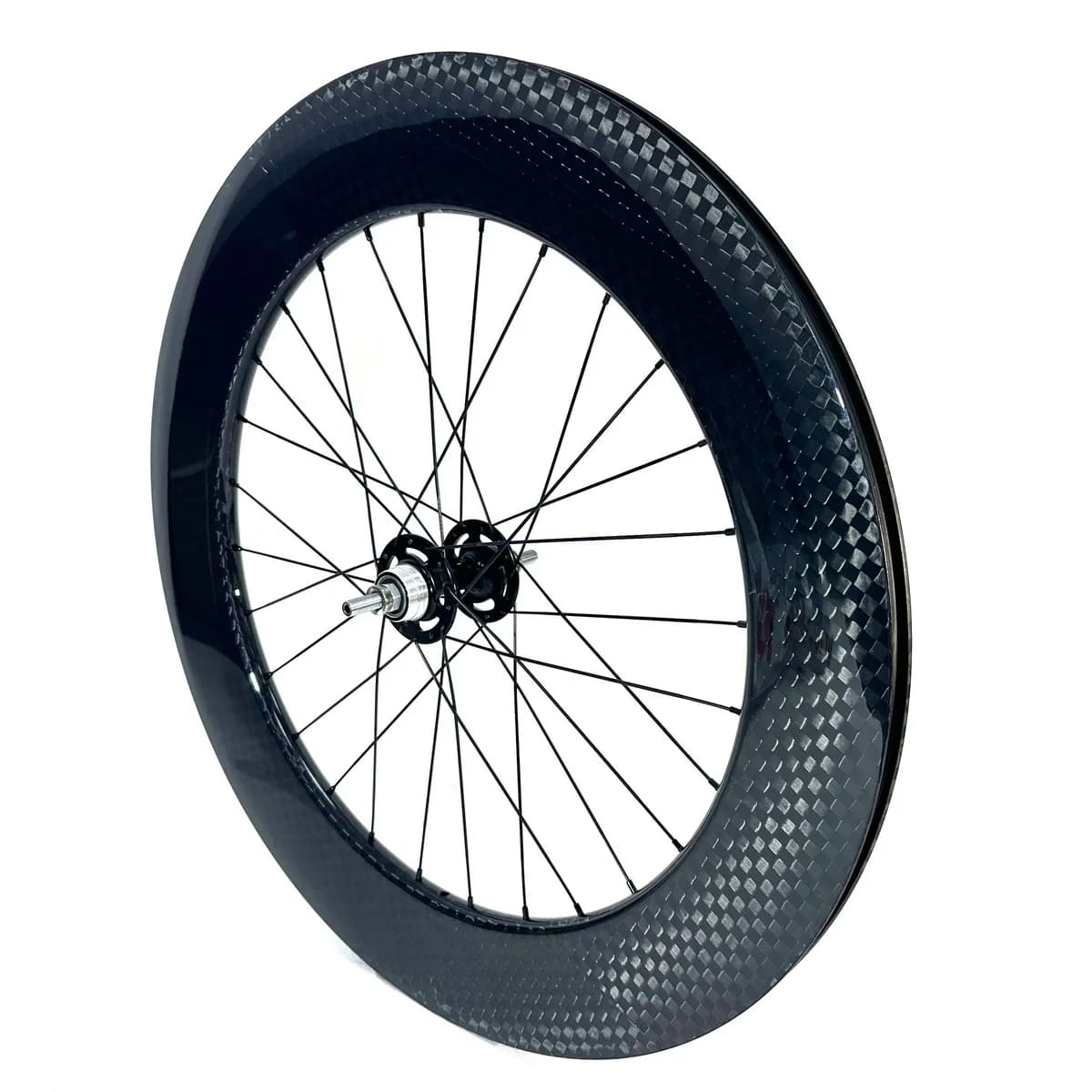 Ruote posteriori in carbonio 700C per bici da pista, 88mm, clincher, larghezza 25mm, mozzo flip-flop, 3K UD 12k