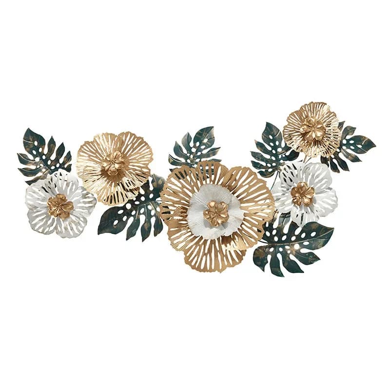 rn-Golden European Chinese Style Wrought Iron Wall Decoration Metal Box StylesGinkgo Leaf Walls Hanging Wind Chime Decor-