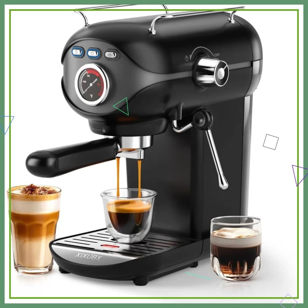 Macchina per Espresso 20 Bar con Controllo Temperatura PID e Montalatte, Compatta per Casa, Preparazione Cappuccino e Latte, Regalo per Amanti del Caffè