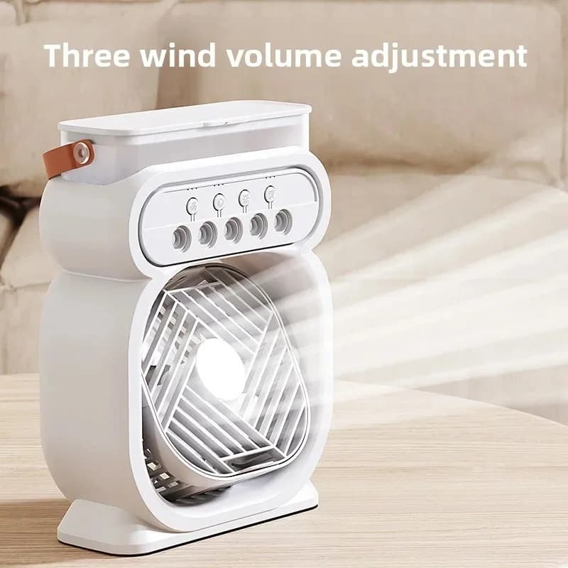 Ventilatore USB con Nebulizzatore, Luce Notturna da Tavolo, Umidificatore per Ufficio e Esterni, Ventilatore e Nebulizzatore Tutto in Uno per Tutto l'Anno