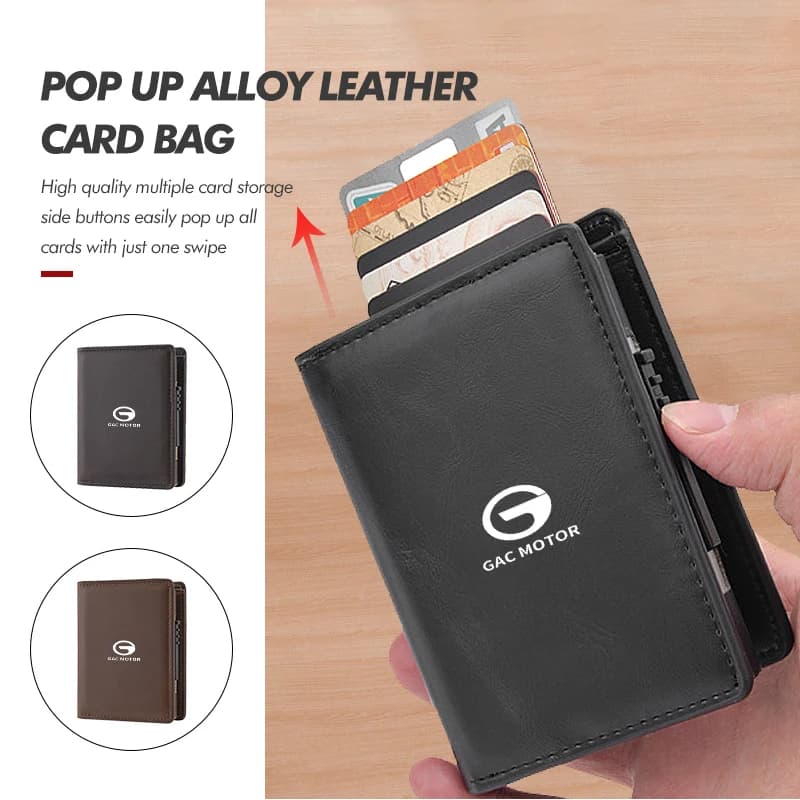 Thin Aluminum Pop Up ID Credit Card Holder Slim RFID Wallet For GAC MOTOR GS3 GE3 2016-2020 Trumpchi Aion S Aion Y AION V iA5