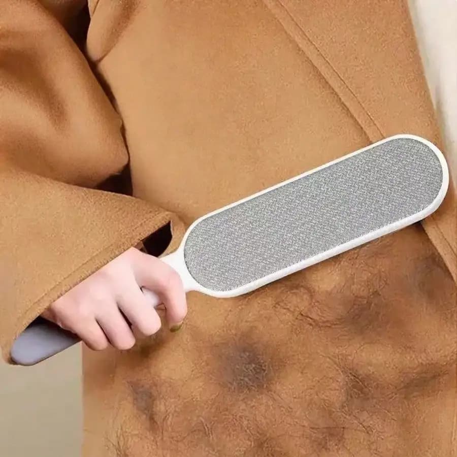 1 spazzola ergonomica per la rimozione dei pelucchi, rimuovi pelucchi riutilizzabile a doppia faccia per vestiti
