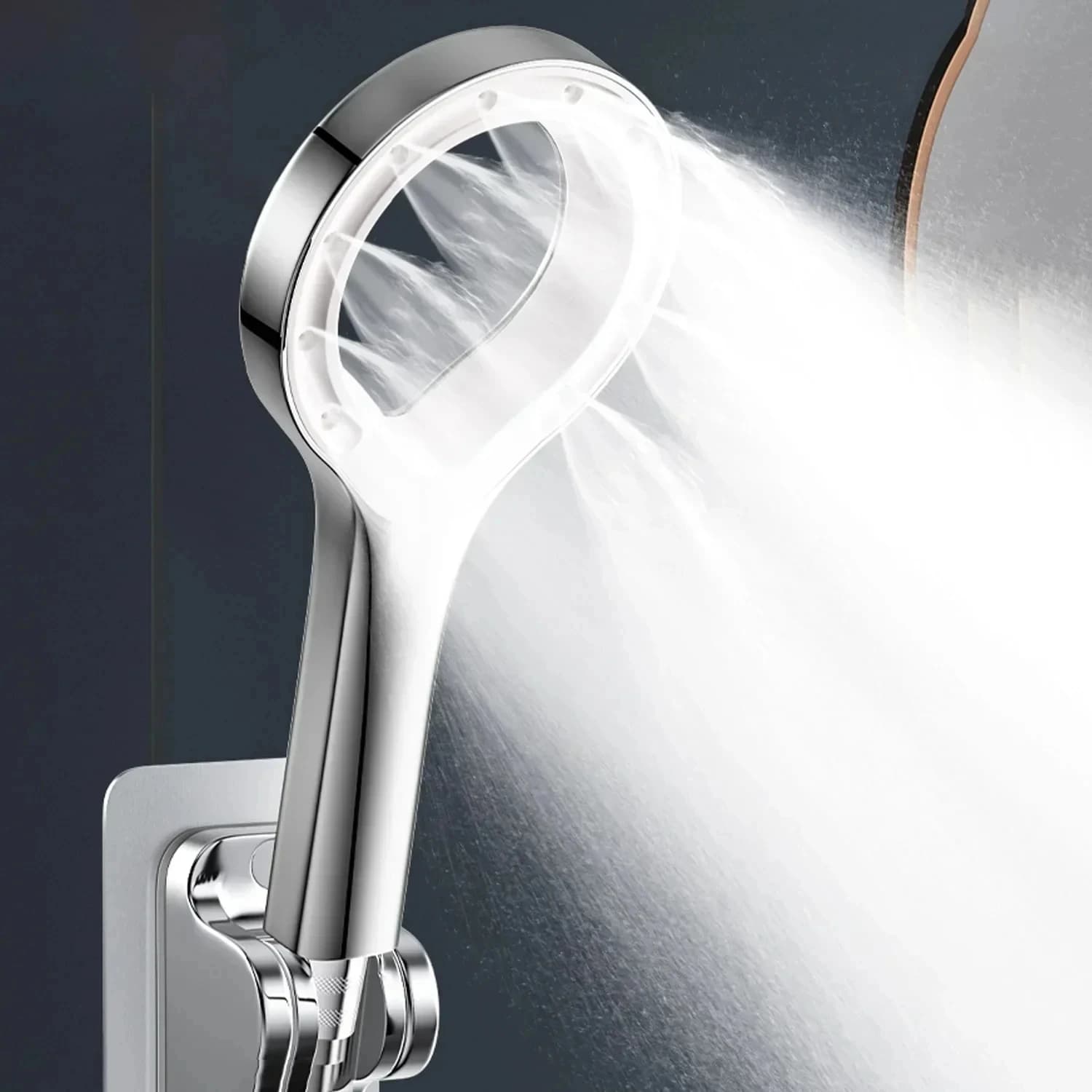 Shower heads with heart ring spray booster High pressure shower head Home shower set Bathroom mixer rain shower Accessories