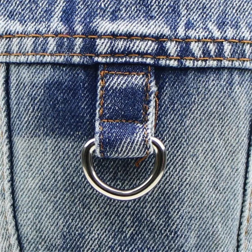 Fantastico con giacca di jeans per cani con anello a D, traspirante e confortevole, gilet per cuccioli, gilet senza maniche per cani