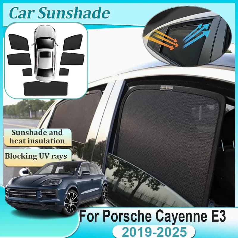 Per Porsche Cayenne E3 2019-2025 Parasole magnetico Anti UV Parabrezza Tenda Copertura Finestrino laterale Visiere Strumenti Accessori auto