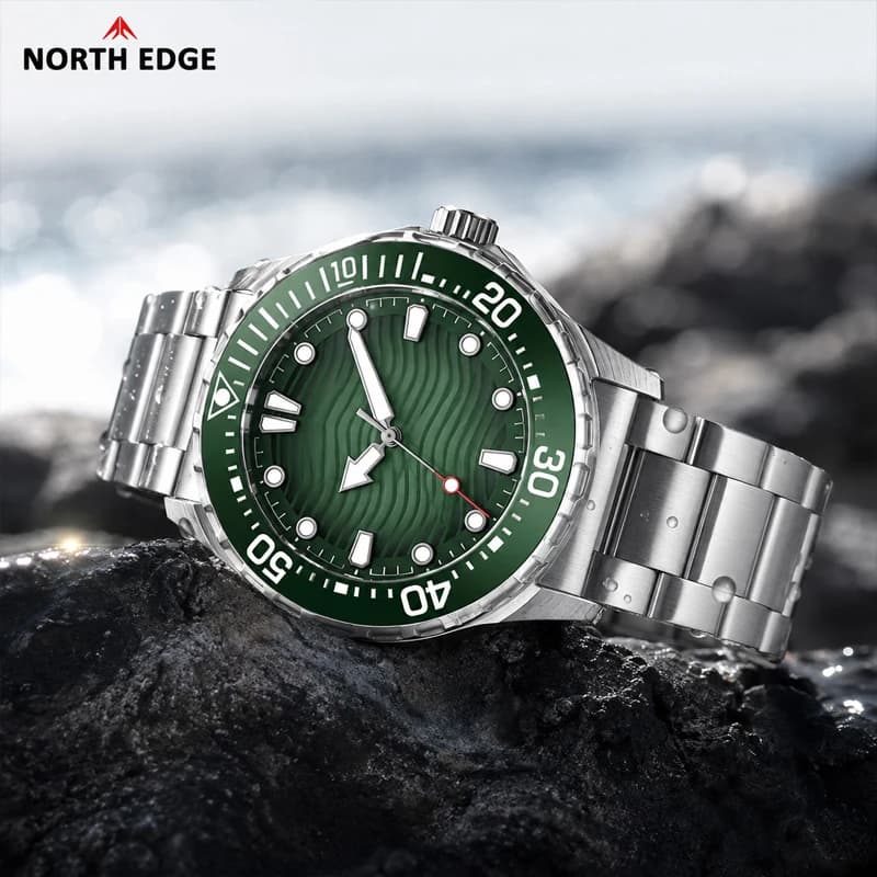 North Edge TRITON Dive Watch for Diver Outdoor Enthusiast Solar Charging 300M Water-Resistant Adventure Ready Men Digital Watch