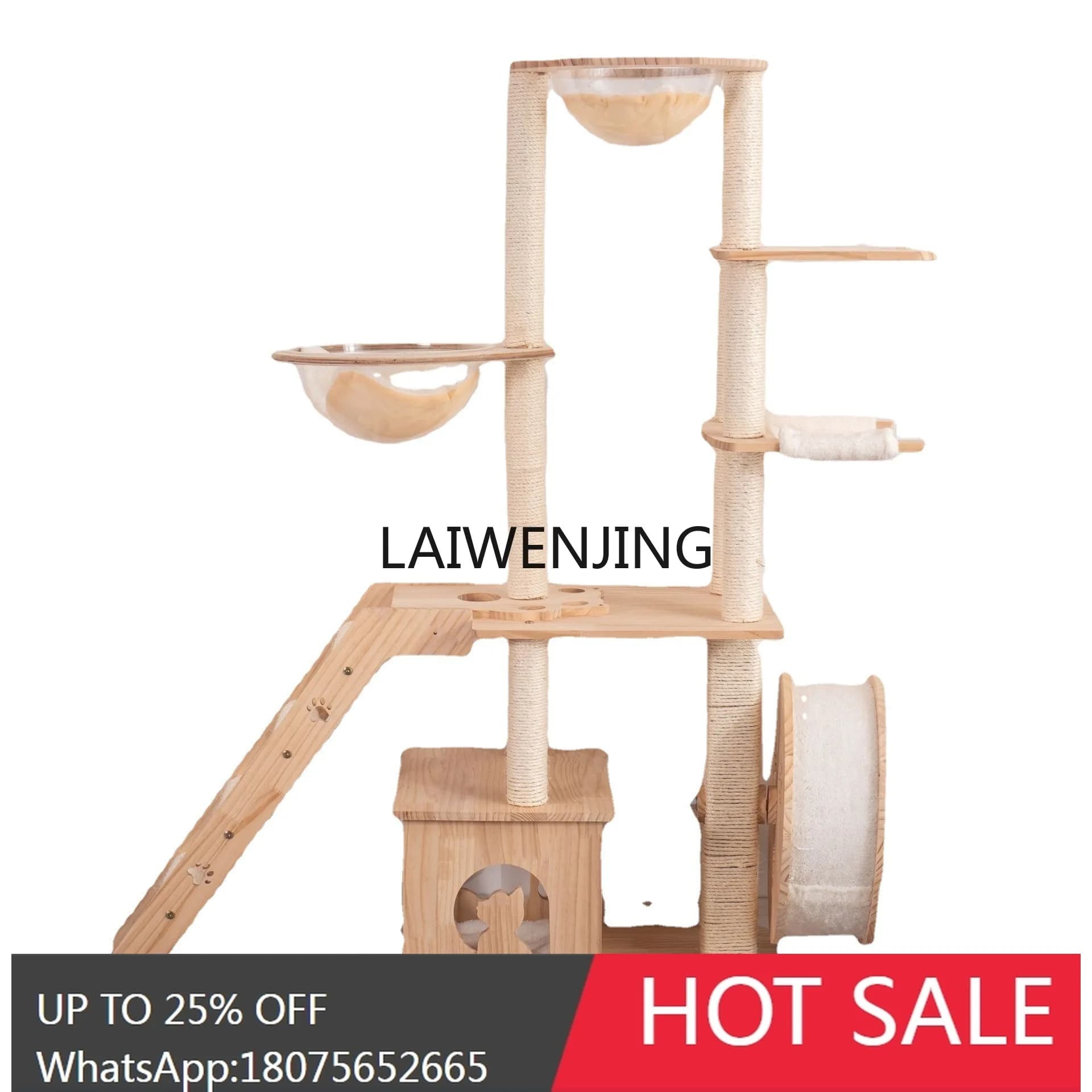 MJY nido per gatti in legno albero per gatti integrato struttura per arrampicata per gatti spazio per tapis roulant