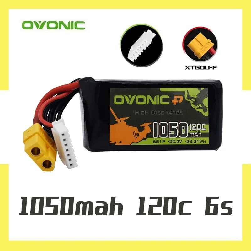 Batteria Lipo 22.2V 1050mAh 120C per RC FPV aereo Quadcopter elicottero Drone parti con batteria XT60 Plug 6S