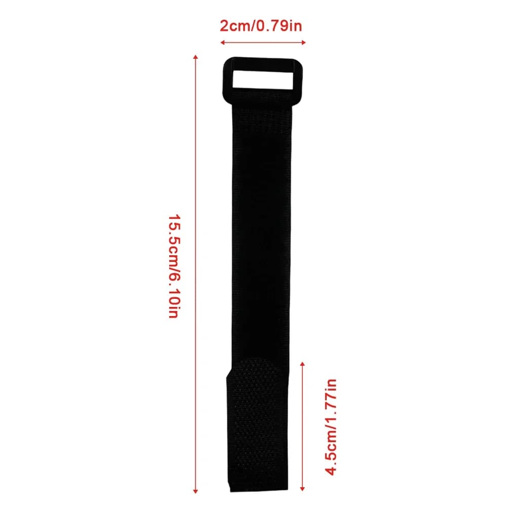 10PCS Hook and Loop Nylon Strap Reusable Black Fastening Cable Tie Organizer Multipurpose Securing Winder Tape Protector