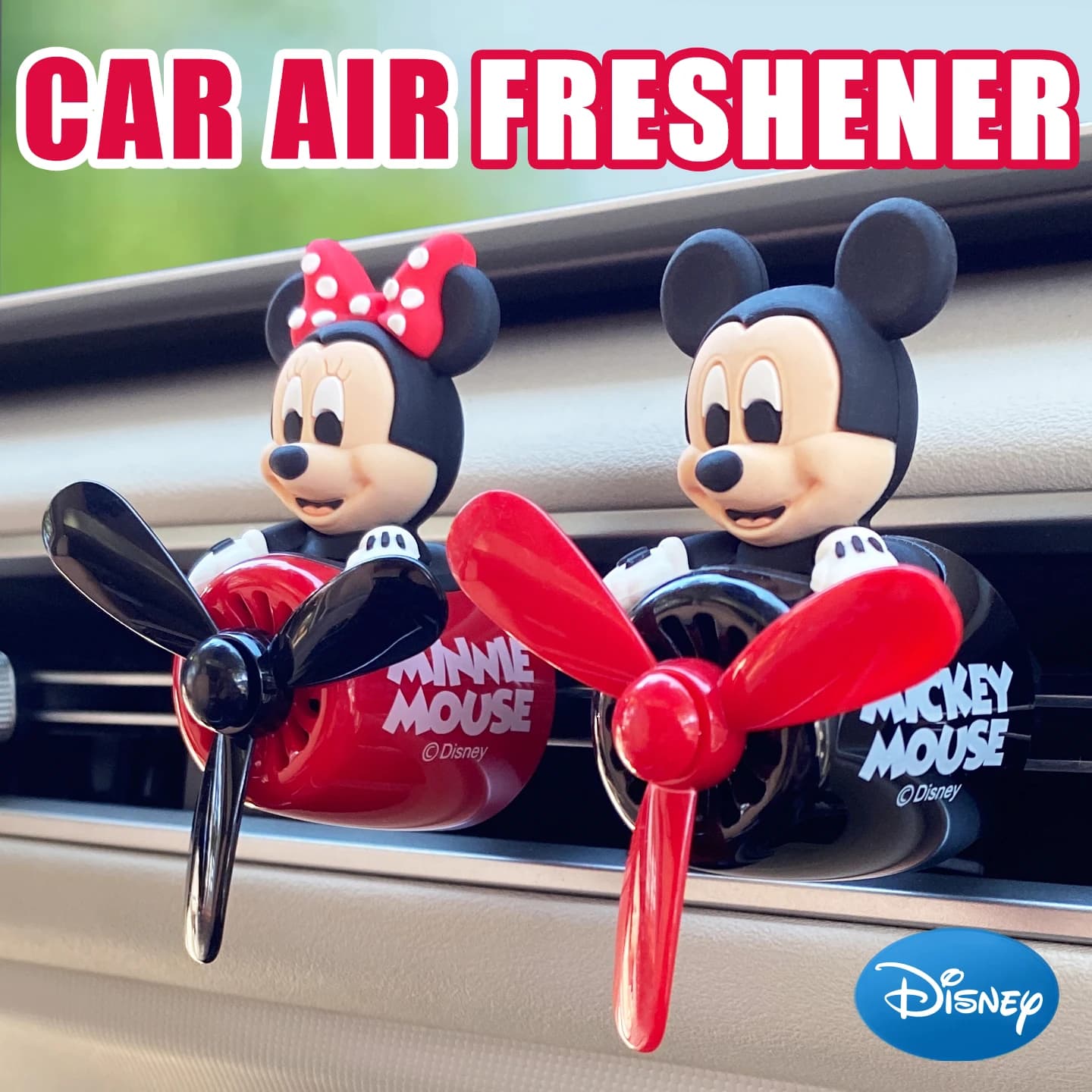 Deodoranti per auto Disney Mickey Minnie, profumatori per bocchette dell'aria, accessori divertenti a forma di aeroplano, decorazioni per interni, diffusori di fragranze.