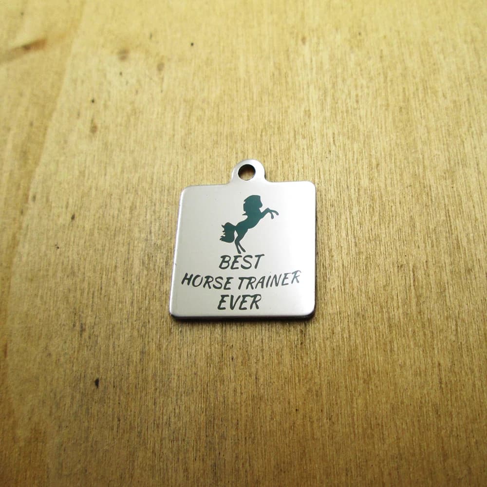 20 pieces: the best horse coach ever, stainless steel pendants, pendants with laser engraved diy pendants