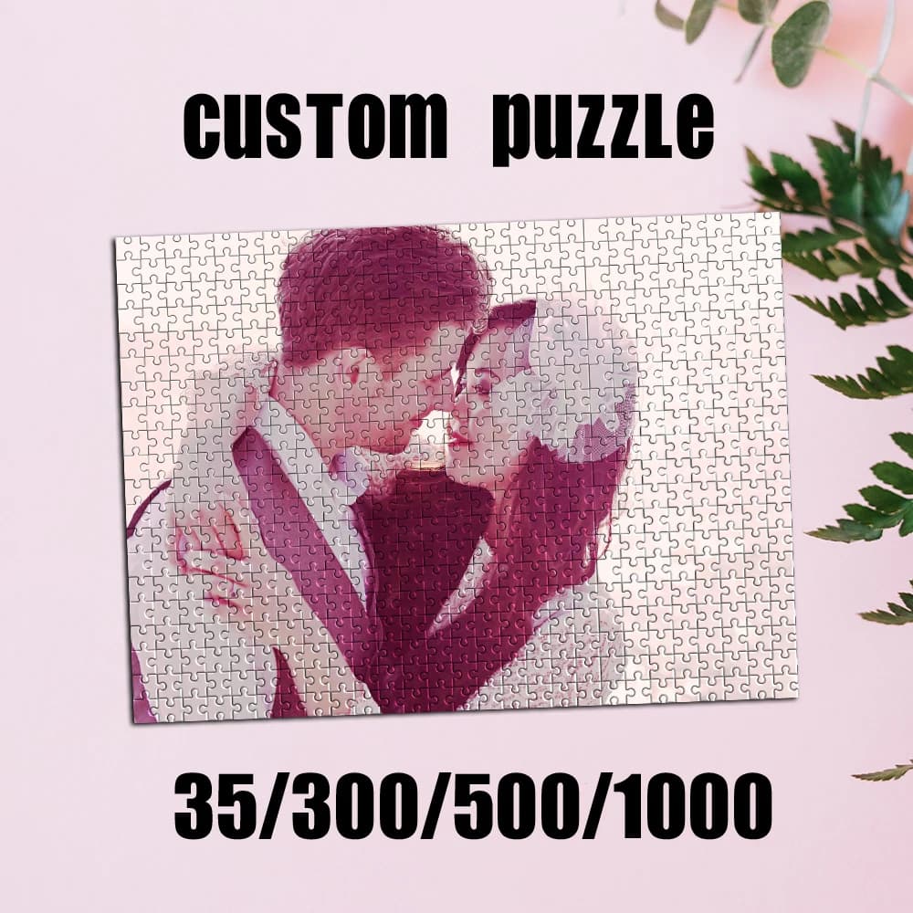 35/300/500/1000pcs Personalized Custom Photo Puzzle couple photos DIY Toy Decoration Collectiable Gift Present Christmas