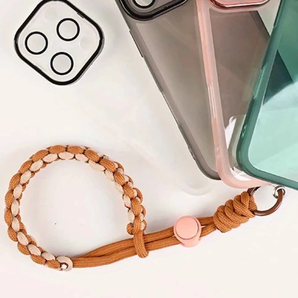 Cinturino da polso per cellulare, cordino per iPhone Samsung Xiaomi, laccetto corto intrecciato, cinturino resistente per telefono