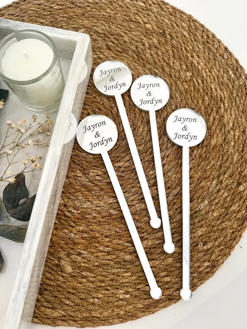 30/50/100 Party Decor Custom Cocktail stirrers Personalised Drink Stirrers Wedding Decorations Baby Shower Swizzle Decoration
