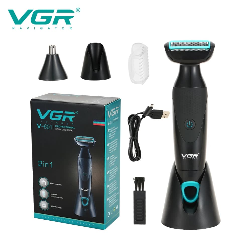 VGR nuovo rasoio multifunzionale 2 in 1 da uomo retrò IPX4 per lavare i peli del naso