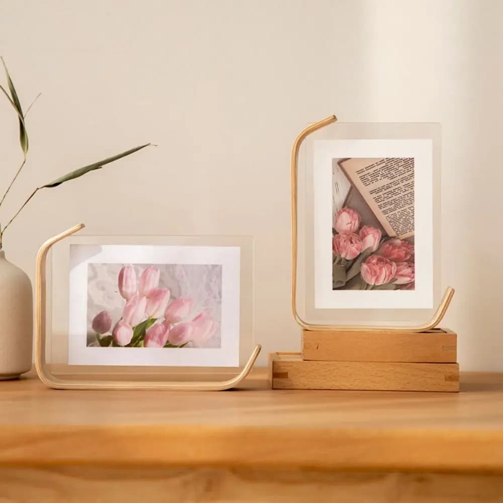 Cornice Fotografica Bifacciale Fai-da-Te 6/7/8 Pollici, Cornice in Acrilico Unica ed Elegante, Cornice Trasparente per Esposizione Foto, Matrimonio