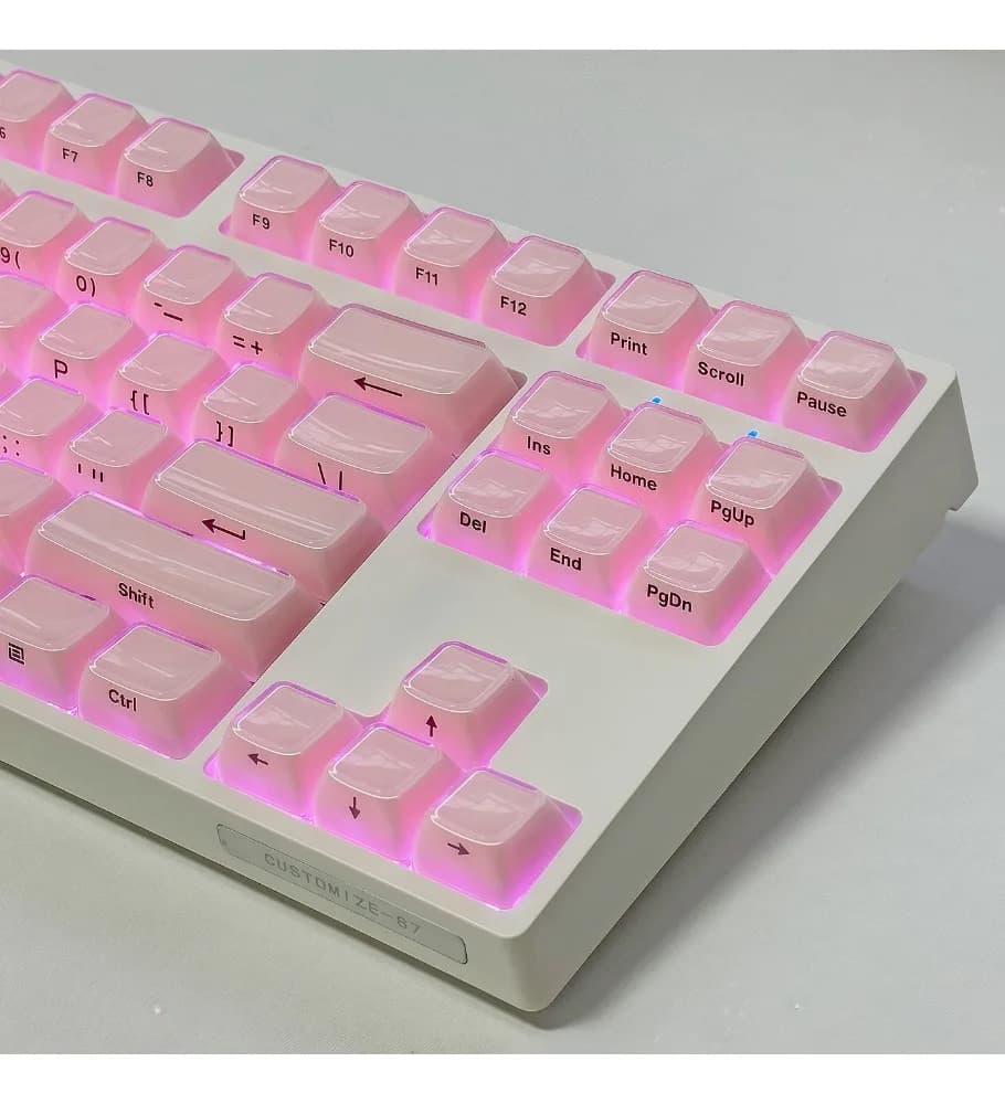 Jelly powder side engraved keycap high value girl keyboard replacement key cap 0EM high PC transparent cute keyboard cap