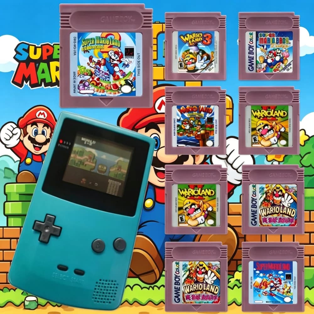 Cartuccia di Gioco Mario GBC 16 Bit, Scheda di Gioco 16 Bit per Console, Wario Land, Donkey Kong, Wario Land 2, Yoshi per GBC/GBA