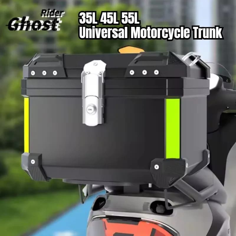 36L 45L 55L Baule universale per moto Top posteriore per bagagli Scatola per attrezzi Scatola di coda per moto Blocco antifurto per bagagli per casco