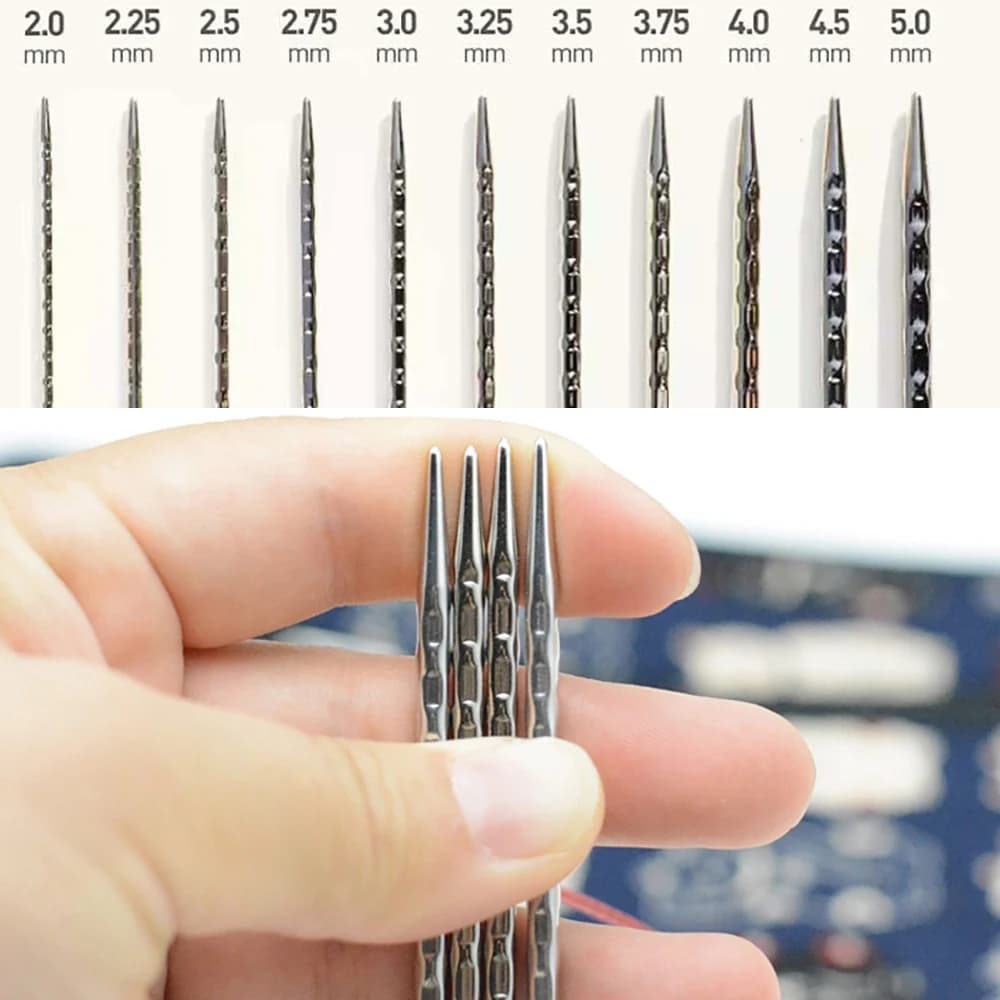 60 cm Strumenti per maglieria 2.0-5.0mm Aghi quadrati Perni per tessitura in metallo cavo Maglia fai da te Accessori multifunzionali Strumenti per maglione