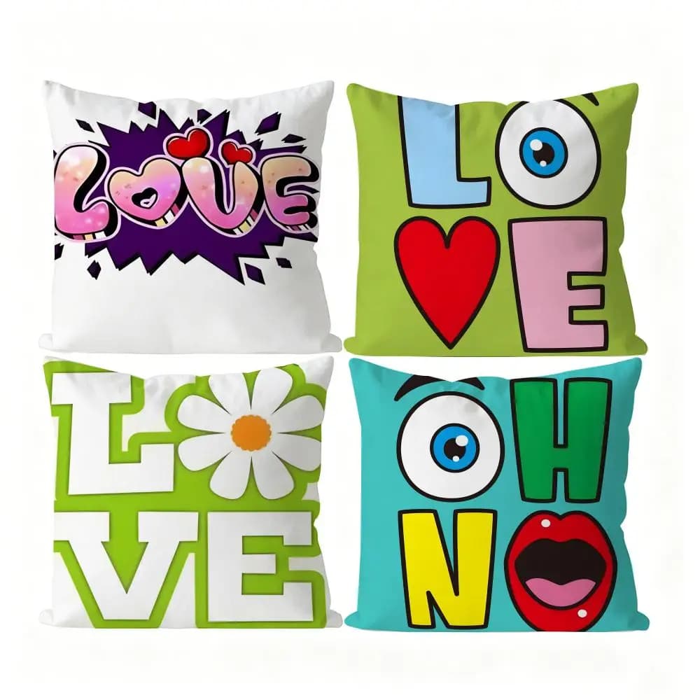 Retro Groovy LOVE Cushion Cover living room sofa chair cushion cover bedroom home decoration