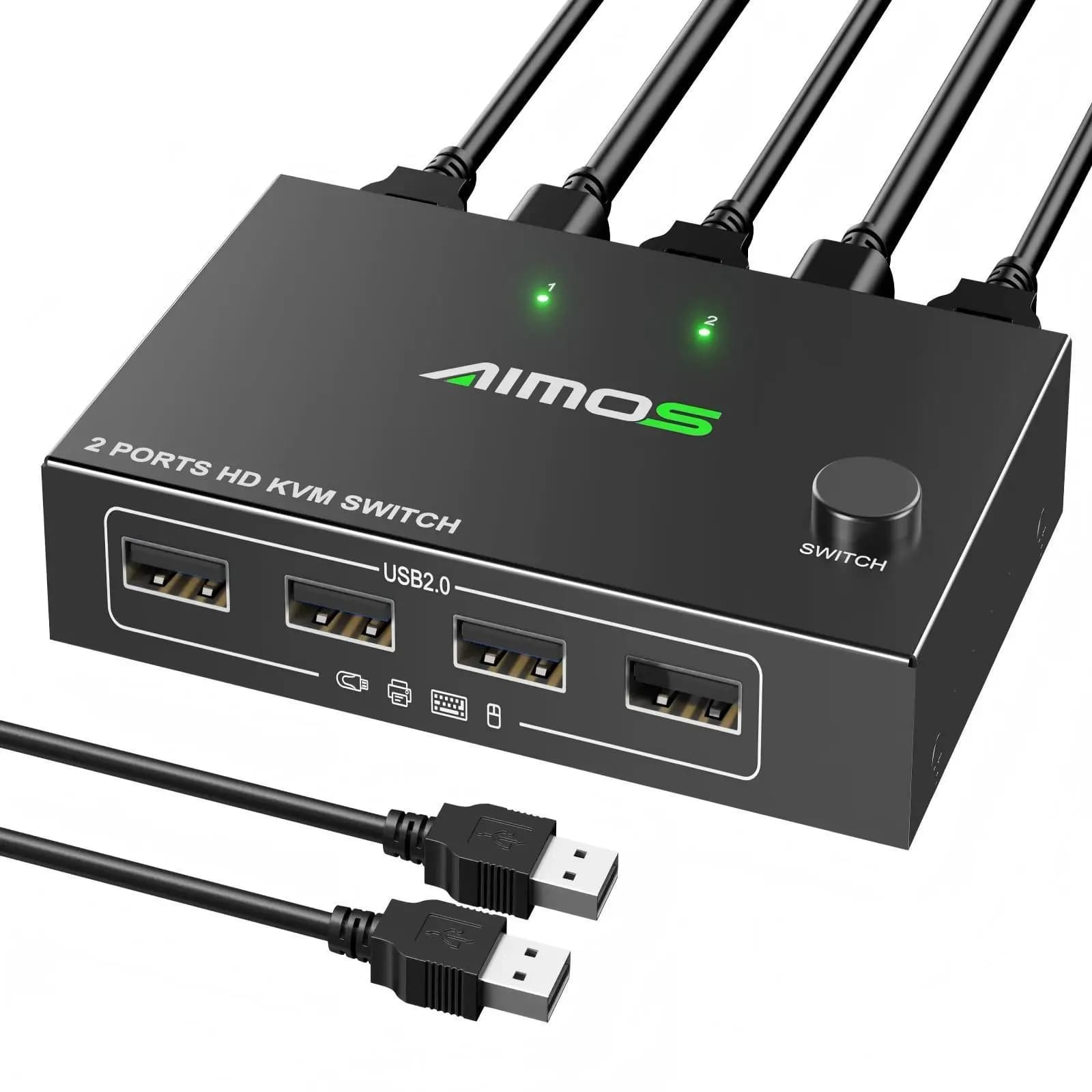 Switch KVM HDMI 1 monitor 2 computer 4K@60Hz, switch KVM USB per 2 desktop/laptop Condividi 1 monitor e tastiera Mouse Stampante
