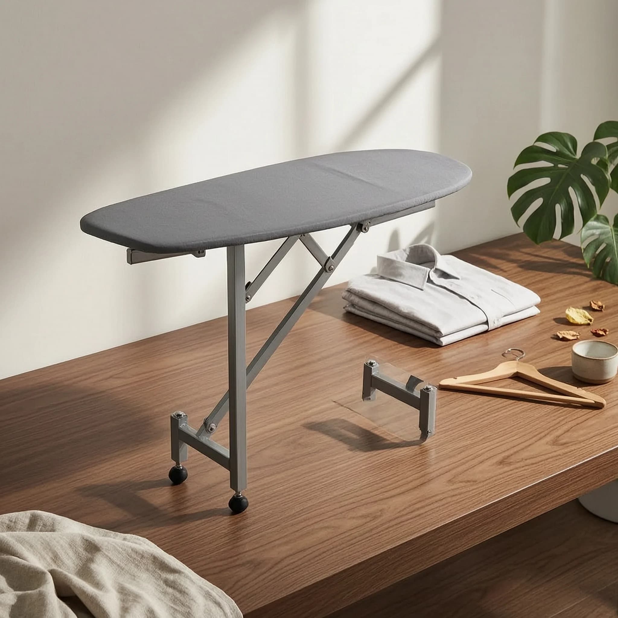 Wall-Mounted Ironing Board Heat-Resistant Foldaway Ironing Board Household Tool Foldable Removable Cotton Cover for Bedroom