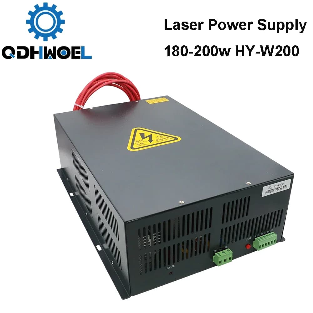 QDHWOEL 200W Alimentatore laser CO2 HY-W200 per macchina da taglio per incisione laser CO2 180W-200W